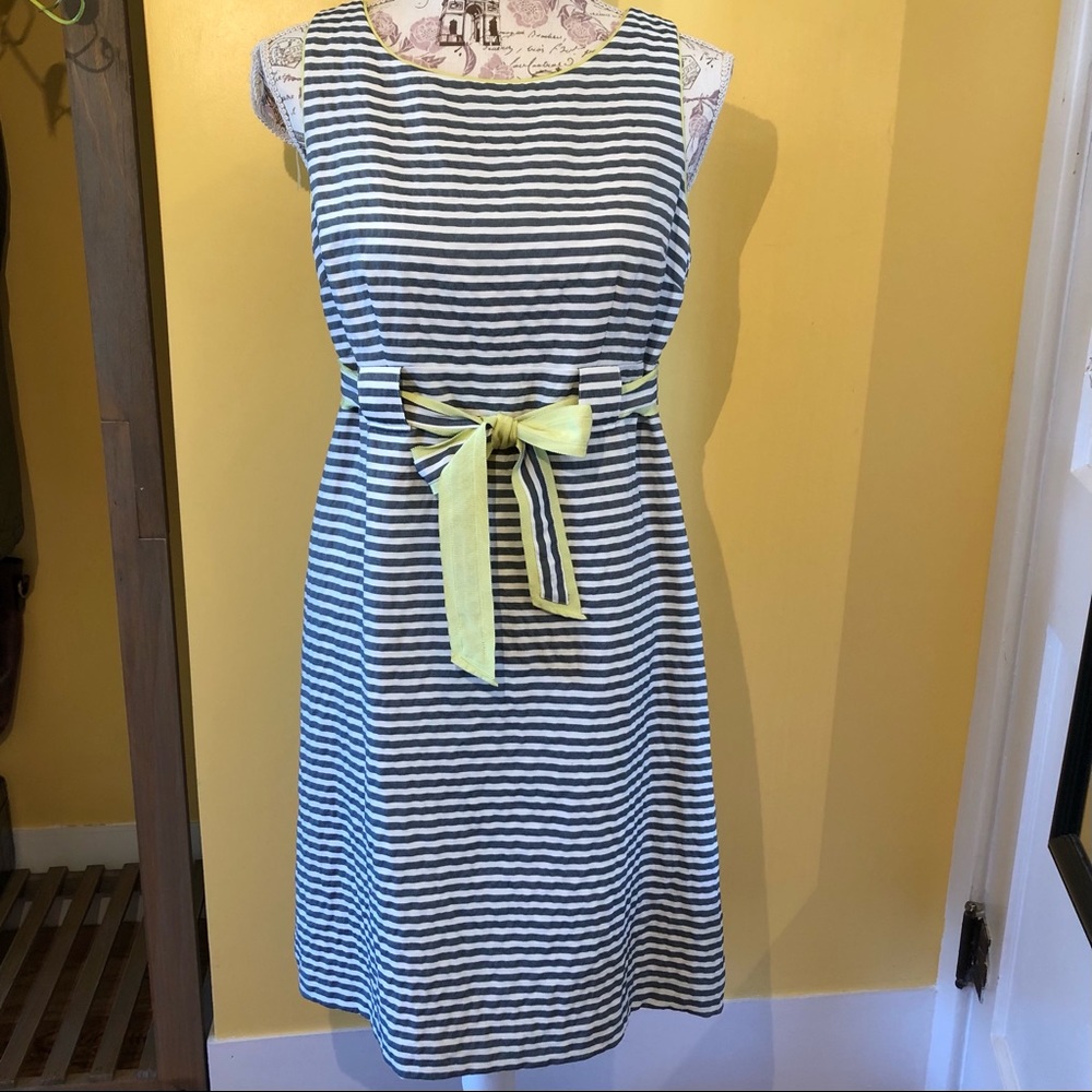 Ann Taylor Loft gray white empire waist dress - Picture 1 of 9